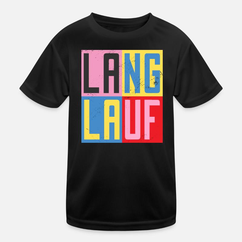 Langlauf Design Kinder Funktions-T-Shirt