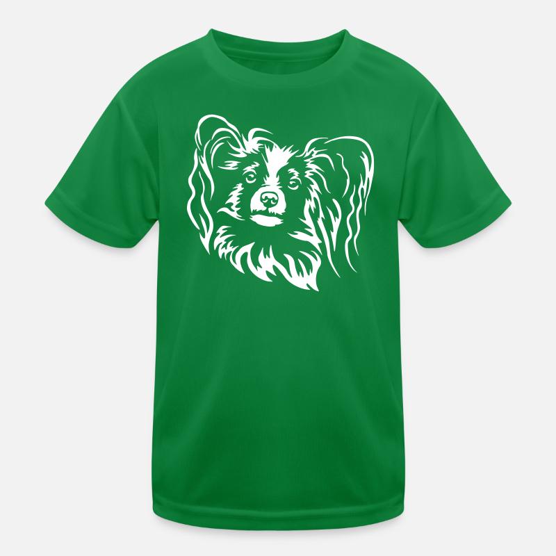 Papillon Kopf "Black Edition" Kinder Funktions-T-Shirt