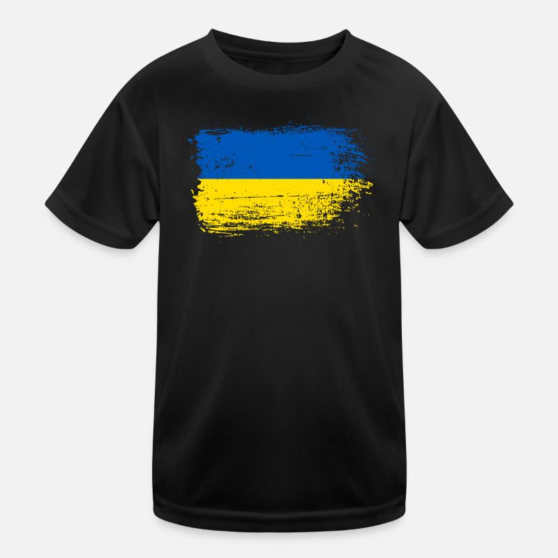 Drapeau Coup de pinceau Ukraine T-shirt sport Enfant