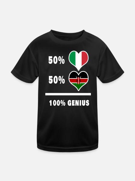 Italien und Kenia genial / Geschenk - Kinder Funktions-T-Shirt - Schwarz - Vorne