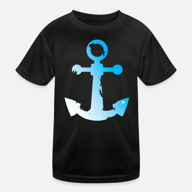 used look Anker Symbol Seefahrt Wasser Meer Grafik Kinder Funktions-T-Shirt