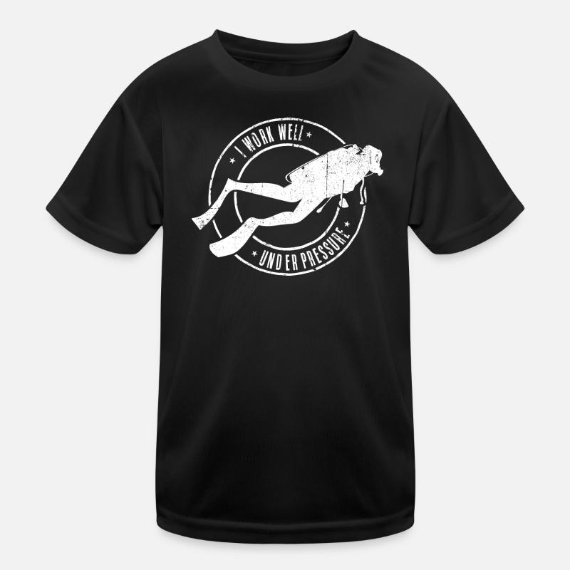 Deep Dive Diver Emblem - Kids Functional T-Shirt - black