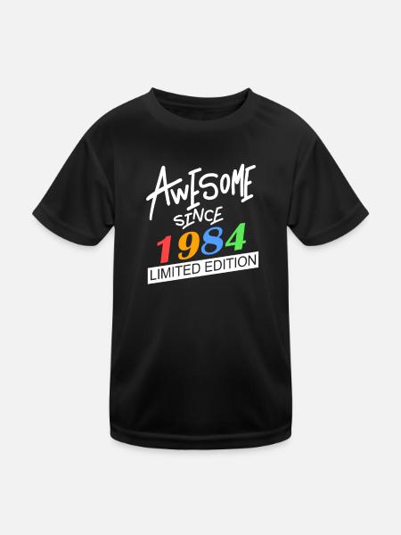 1984 - Jahrgang 1984 - Fantastisch seit 1984 - Kinder Funktions-T-Shirt - Schwarz - Vorne