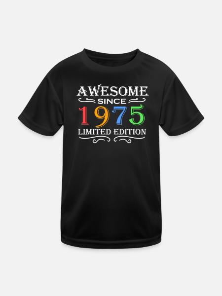 1975 - Jahrgang 1975 - Fantastisch seit 1975 - Kinder Funktions-T-Shirt - Schwarz - Vorne