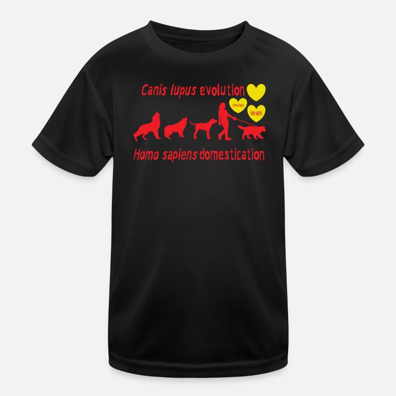 Canis lupus evolution Homo sapiens domestication - Kids Functional T-Shirt - black