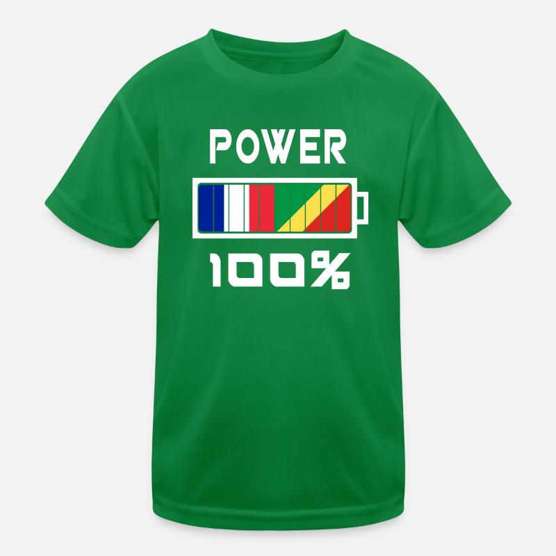 Frankreich und Kongo ernähren sich zu 100% Kinder Funktions-T-Shirt