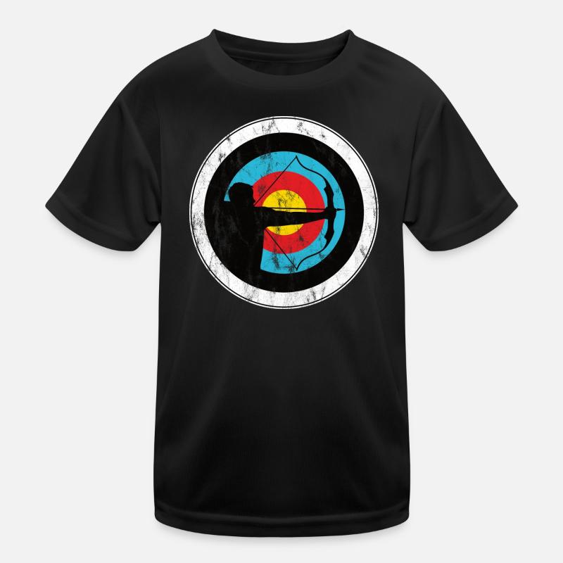 Bogenschiessen Bogenschütze mit Zielscheibe Kinder Funktions-T-Shirt