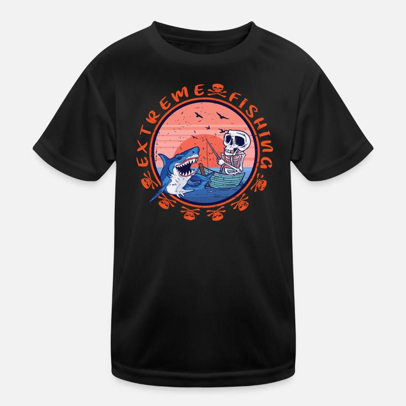 Hai Angeln Extrem Kinder Funktions-T-Shirt