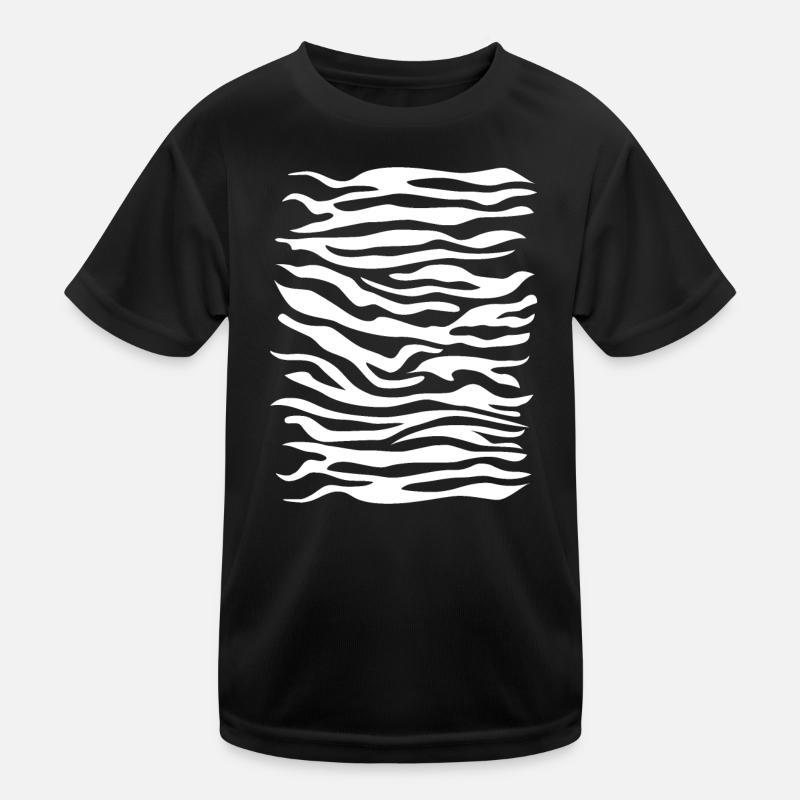Zebra pattern white - Kids Functional T-Shirt - black