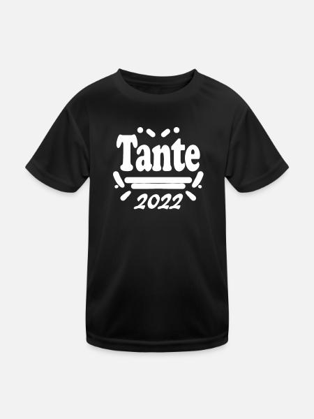 Tante 2022 - Werdende Tante - Tante werden - Kinder Funktions-T-Shirt - Schwarz - Vorne