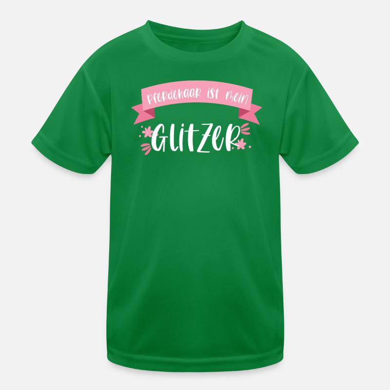 Pferd Reiten Pferdehaar Pferde Glitzer Geschenk Kinder Funktions-T-Shirt