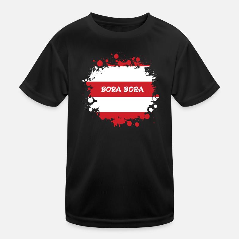Bora Bora Klecks Flag Design Kids Functional T-Shirt