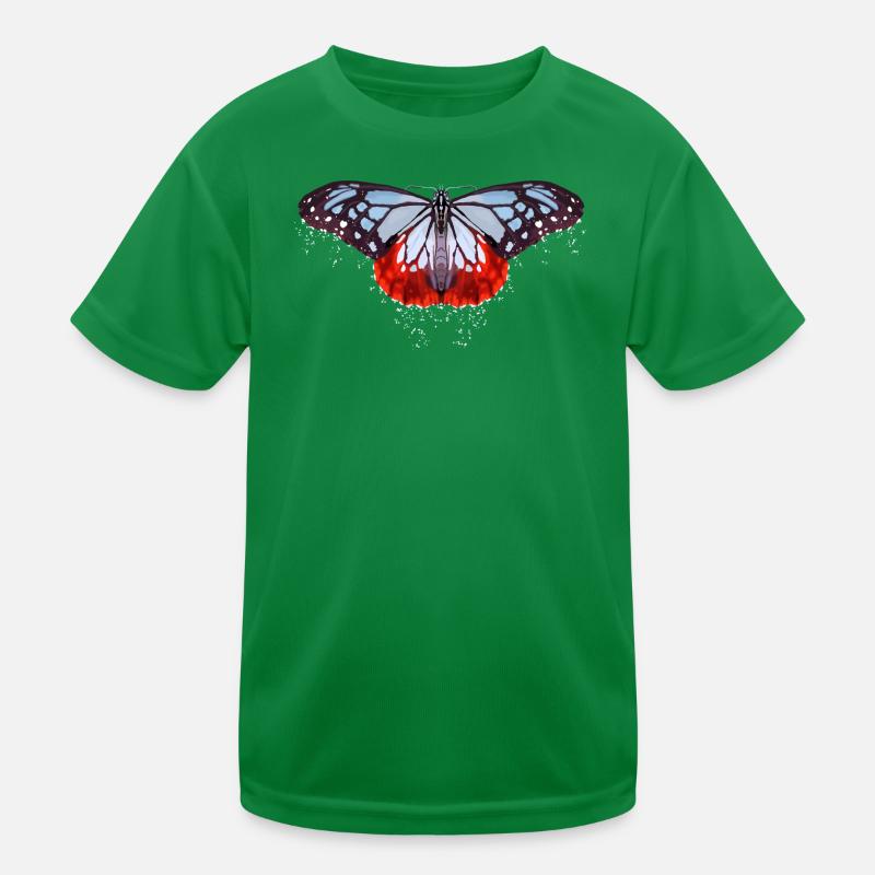 Butterfly with blue and red spots Kids Functional T-Shirt