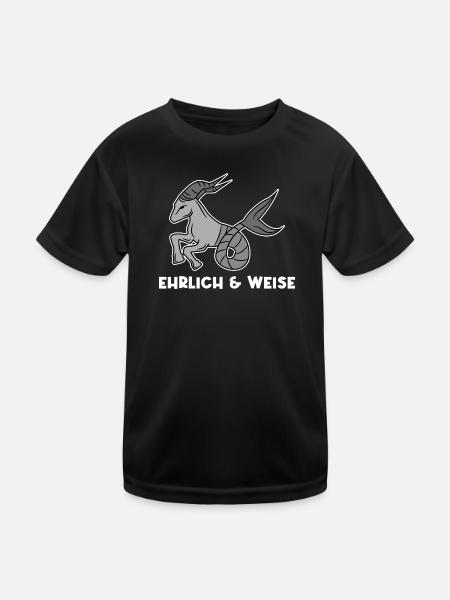 Horoskop Statement Astronomie Esoterik Steinbock - Kinder Funktions-T-Shirt - Schwarz - Vorne
