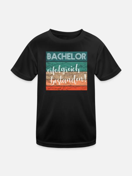 Bachelor erfolgreich bestanden Abschluss retro - Kinder Funktions-T-Shirt - Schwarz - Vorne