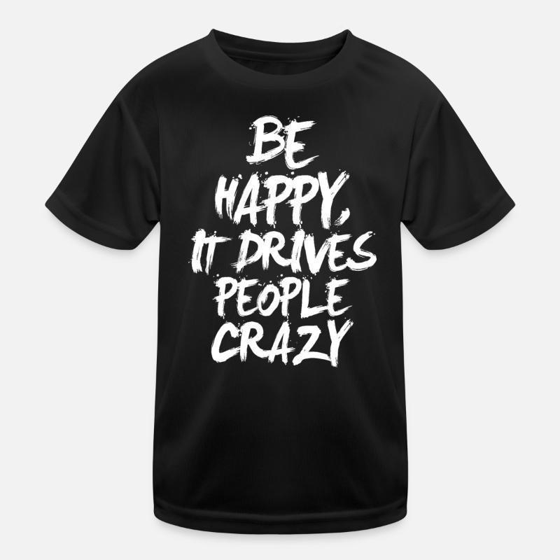 Be Happy (dunkel) Kinder Funktions-T-Shirt