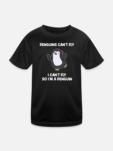 Penguin Animal Zoo Humorous Statement Bird South Pole - Kids Functional T-Shirt - black - Front
