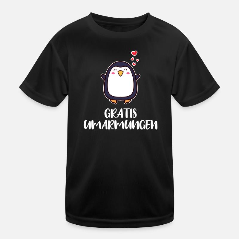 Süß Pinguin Statement Herz Tier Vogel Arktis Kinder Funktions-T-Shirt
