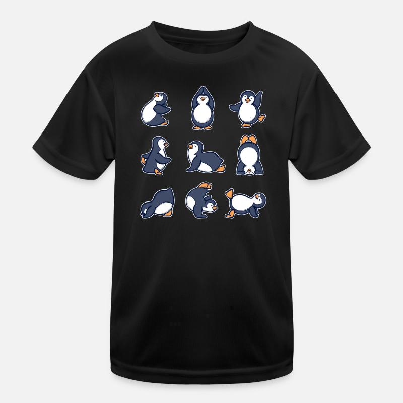 Cool Animal Dancing Penguin Seabird Antarctica Kids Functional T-Shirt