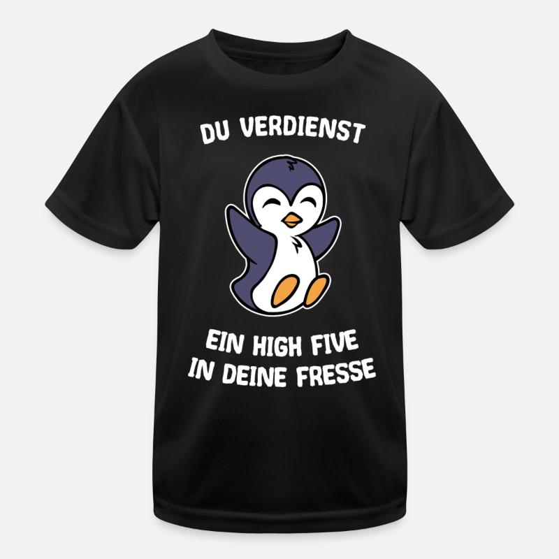 Zoo Süß Pinguin Tier Seevogel Statement Arktis Kinder Funktions-T-Shirt