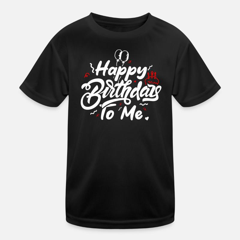 Happy Birthday To Me Script - Kids Functional T-Shirt - black