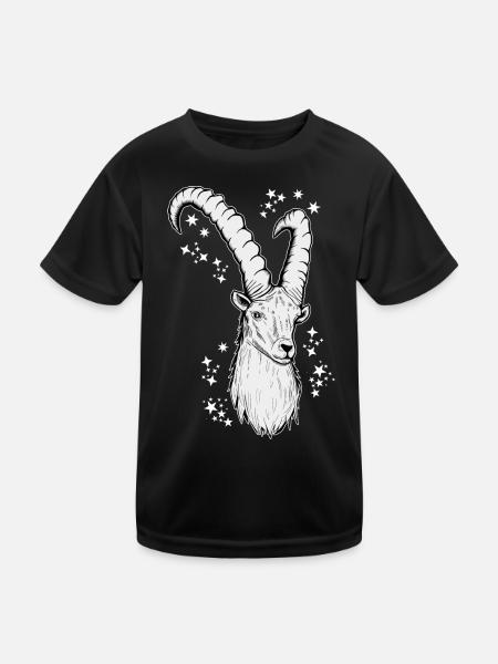 Steinbock Sternzeichen Astrologie - Kinder Funktions-T-Shirt - Schwarz