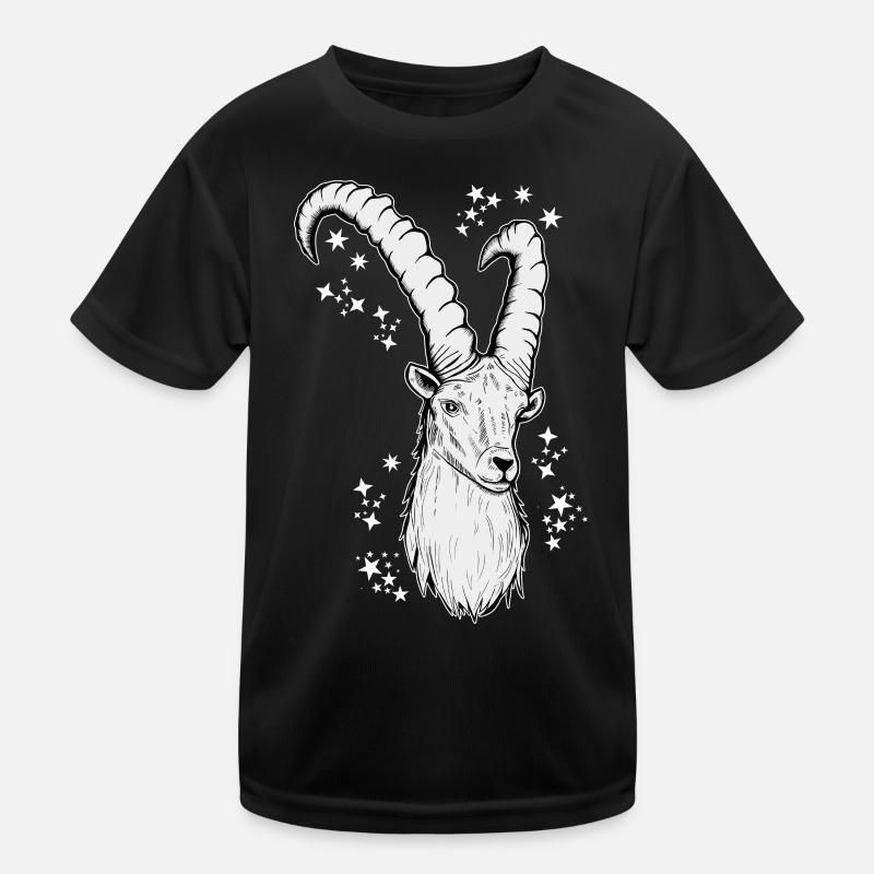 Steinbock Sternzeichen Astrologie - Kinder Funktions-T-Shirt - Schwarz