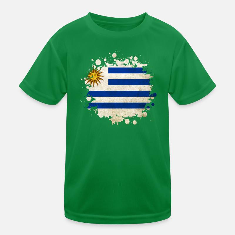 Uruguay Klecks Flaggen Design Kinder Funktions-T-Shirt