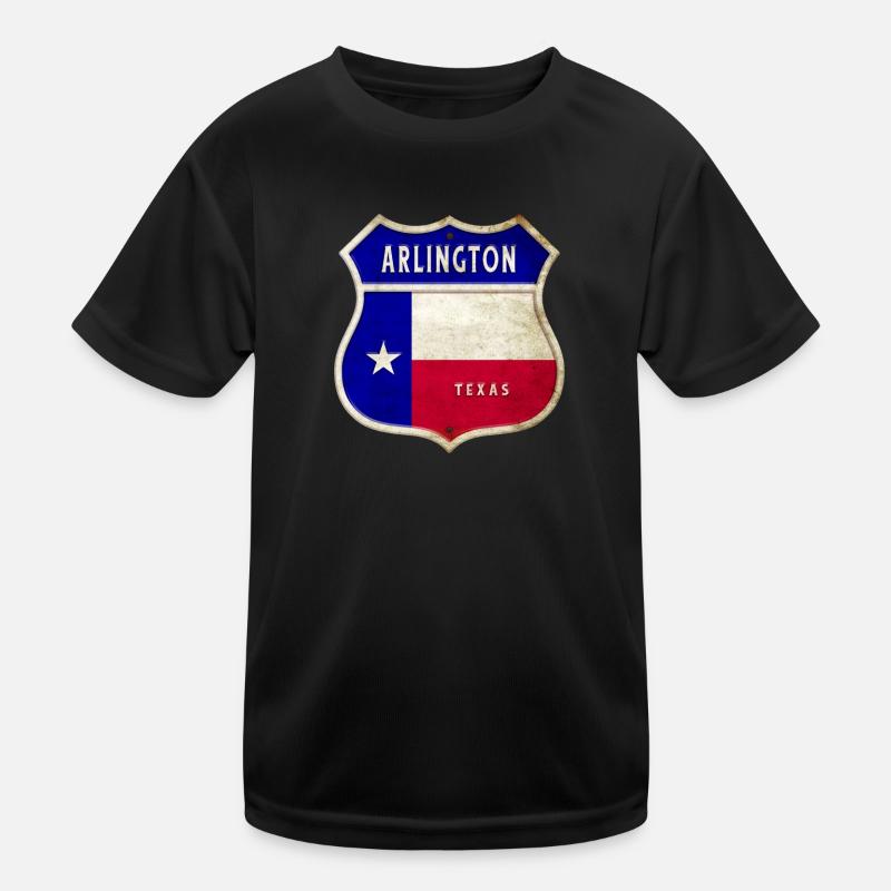 Design du drapeau Arlington Texas Crest T-shirt sport Enfant
