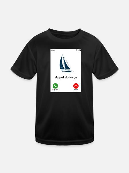 Appel du large - T-shirt sport Enfant - noir - Devant