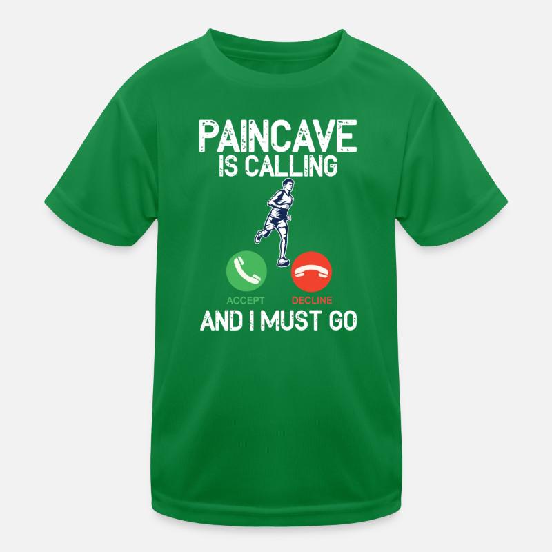 Paincave Is Calling And I Must Triathlon Kinder Funktions-T-Shirt