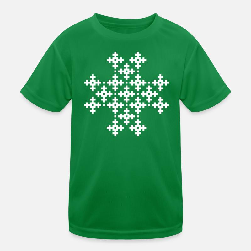 xmas christmas snow flakes pattern pixel icon Kids Functional T-Shirt