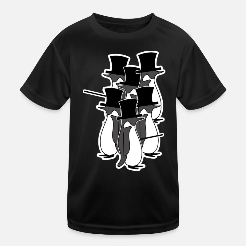 Vögel Vintage Pinguin Tier Seevogel Arktis Kinder Funktions-T-Shirt