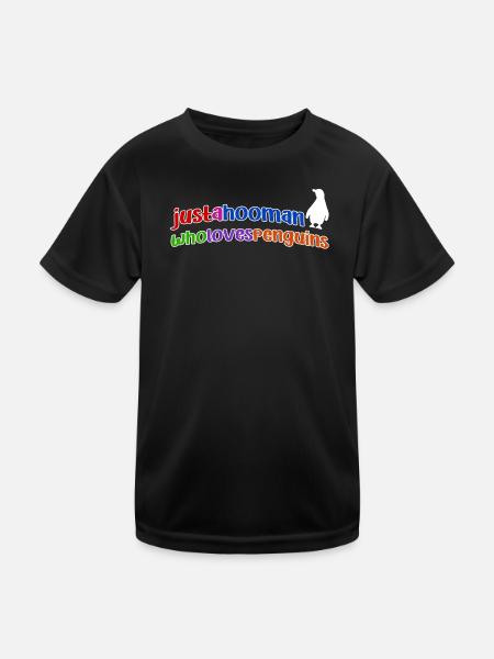 Bird Animal Penguin Zoo South Pole Statement Seabird - Kids Functional T-Shirt - black - Front
