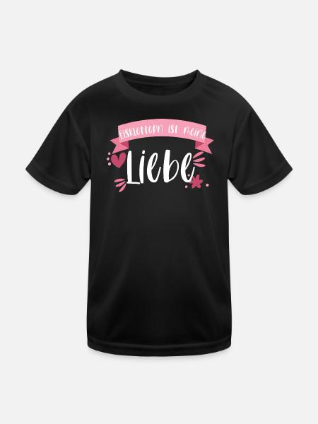 Klettern Eisklettern Wintersport Eis Geschenk - Kinder Funktions-T-Shirt - Schwarz - Vorne
