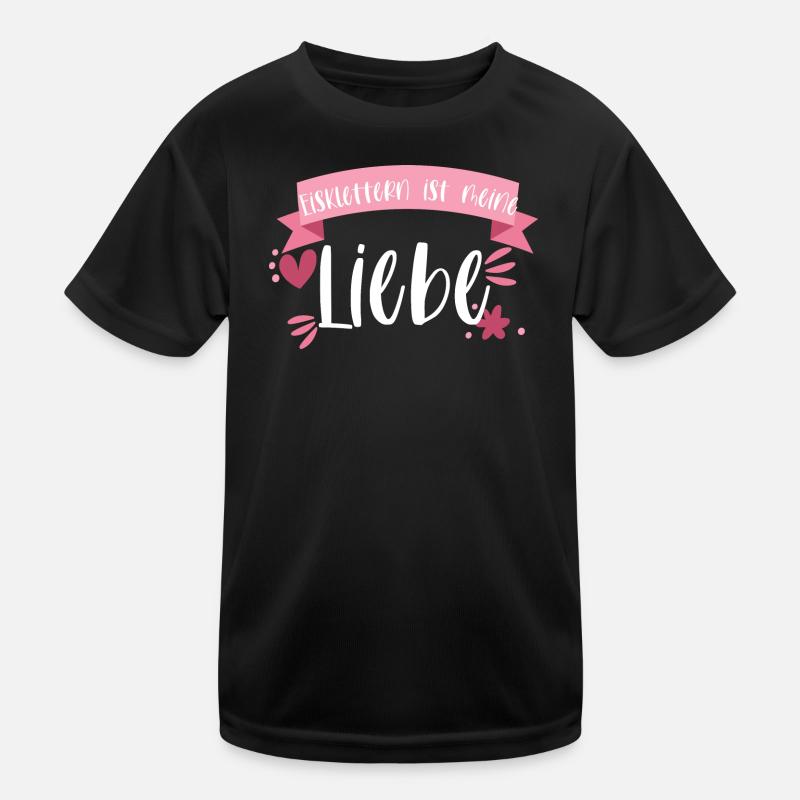 Klettern Eisklettern Wintersport Eis Geschenk Kinder Funktions-T-Shirt