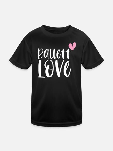 Ballett Love Balletttänzerin Ballerina Geschenk - Kinder Funktions-T-Shirt - Schwarz - Vorne