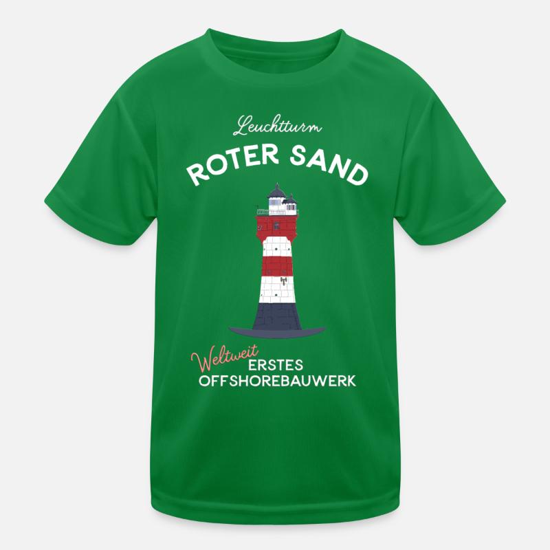 Leuchtturm Roter Sand, Nordsee, Offshore Kinder Funktions-T-Shirt