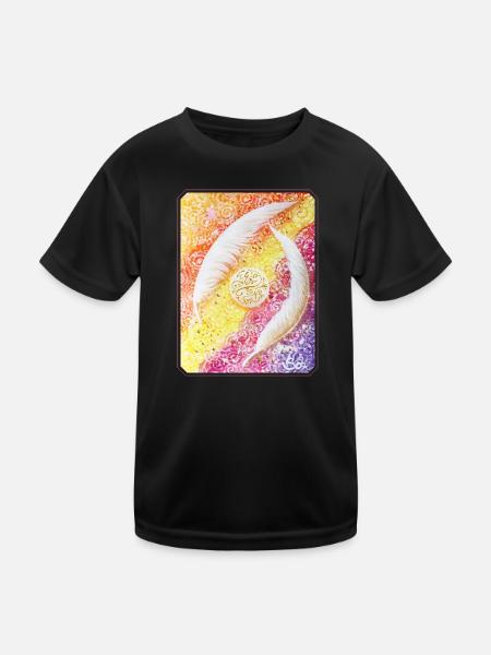 EngelFedern der Seele - Sonja Ariel von Staden - Kinder Funktions-T-Shirt - Schwarz - Vorne