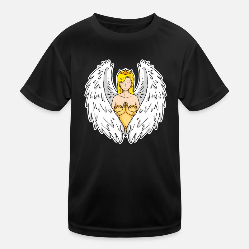 Schutzengel - Kinder Funktions-T-Shirt - Schwarz