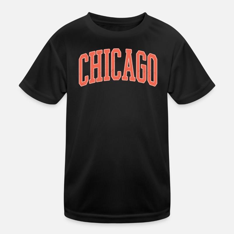 Chicago Arched Block Schriftzug Kinder Funktions-T-Shirt