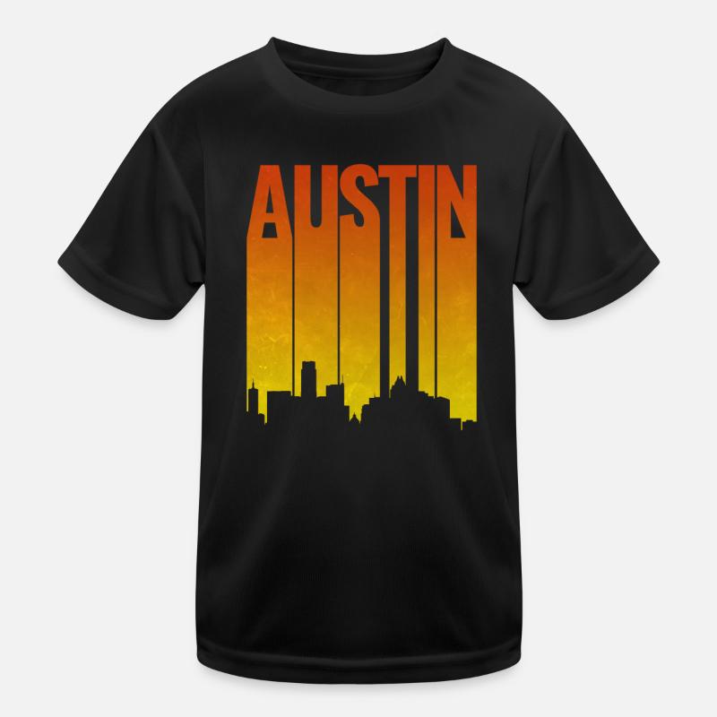 Austin Skyline Evening Light Kids Functional T-Shirt