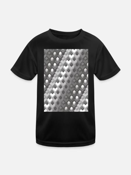 Graustufen Farbverlauf Linkswendung - Kinder Funktions-T-Shirt - Schwarz - Vorne