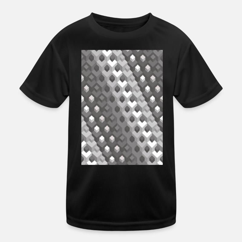 Grayscale gradient Turn right Kids Functional T-Shirt