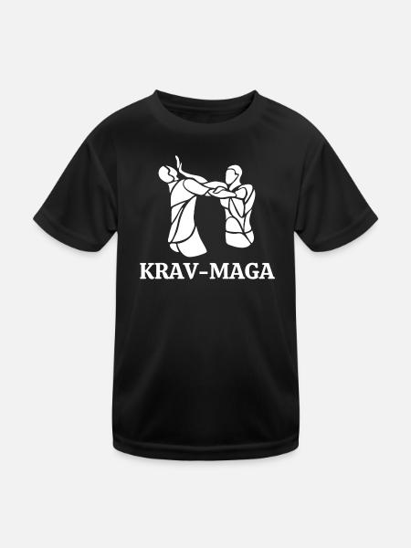 Krav Maga, Selbstverteidigung, Selbstverteidigung - Kinder Funktions-T-Shirt - Schwarz - Vorne