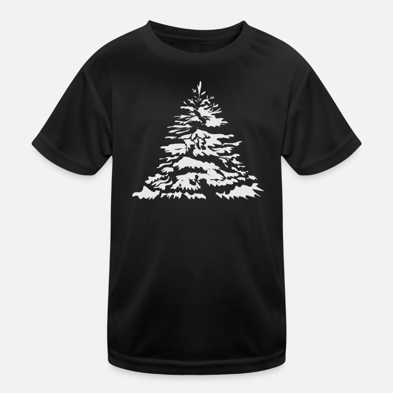 schneebedeckter Christbaum oder Tannenbaum Kinder Funktions-T-Shirt