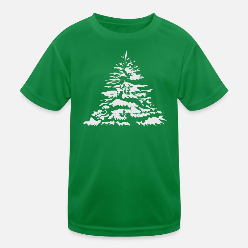 schneebedeckter Christbaum oder Tannenbaum Kinder Funktions-T-Shirt