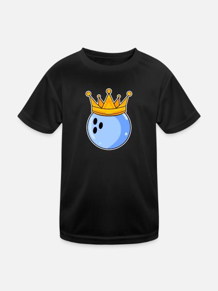 Bowling Herren Partnerlook - Kinder Funktions-T-Shirt - Schwarz - Vorne