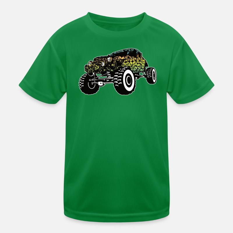 Monster Truck Schädel Gradient Kinder Funktions-T-Shirt
