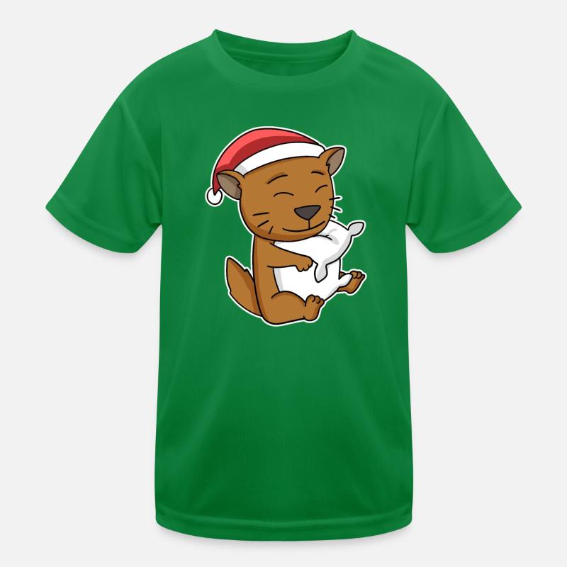 Somali Katze Weihnachten Schlafen Müde Kinder Funktions-T-Shirt
